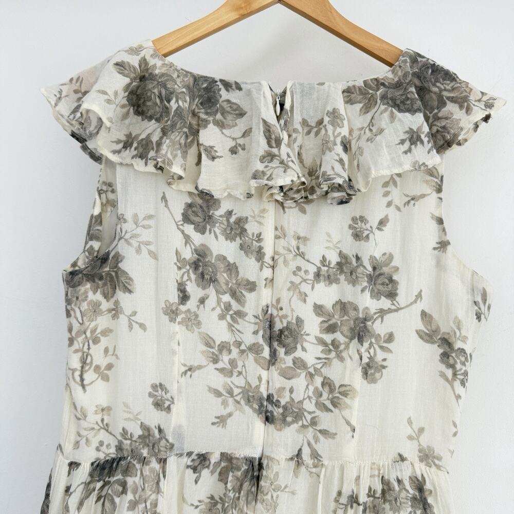 Denim & Supply Ralph Lauren Dress Large Floral Cotton Hi Low Ruffle Cottage Maxi - Picture 8 of 11